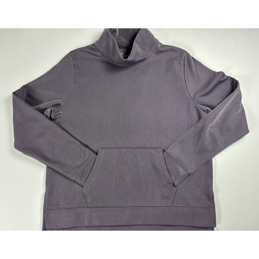 Under Armour Women's Move Mock Neck Sweatshirt Shimmer Pullover Purple Lilac L